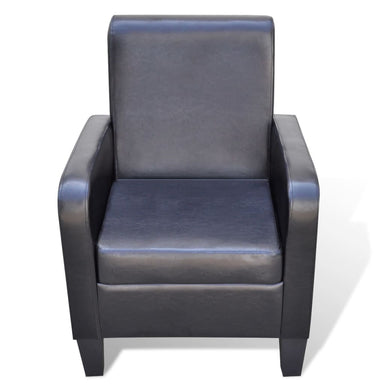 Fauteuil kunstleer zwart