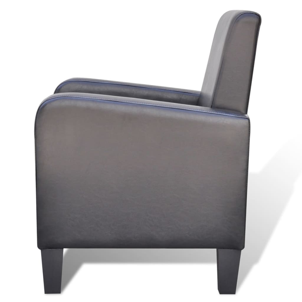 Fauteuil kunstleer zwart