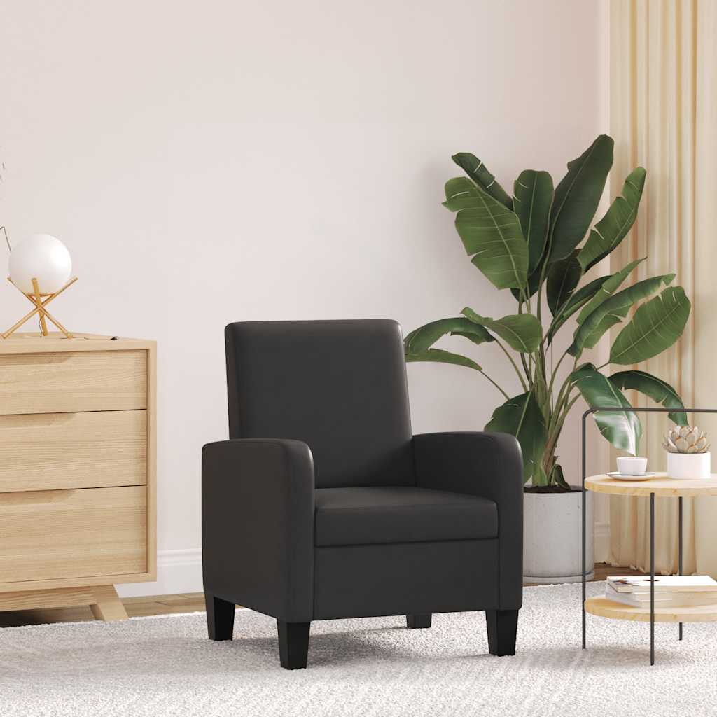 Fauteuil kunstleer zwart