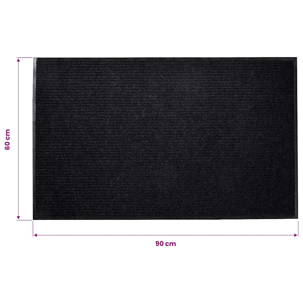 Deurmat 90x60 cm PVC zwart