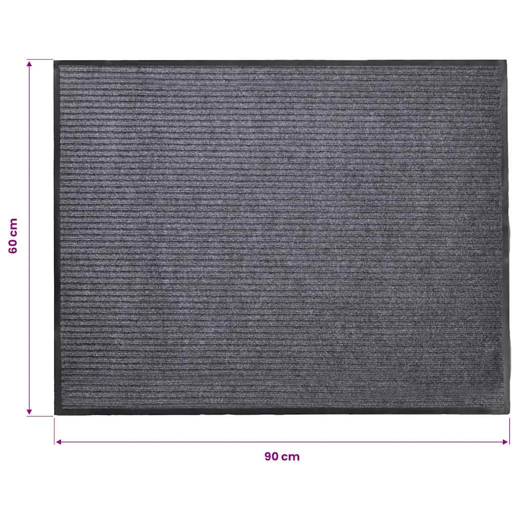 Deurmat 90x60 cm PVC grijs