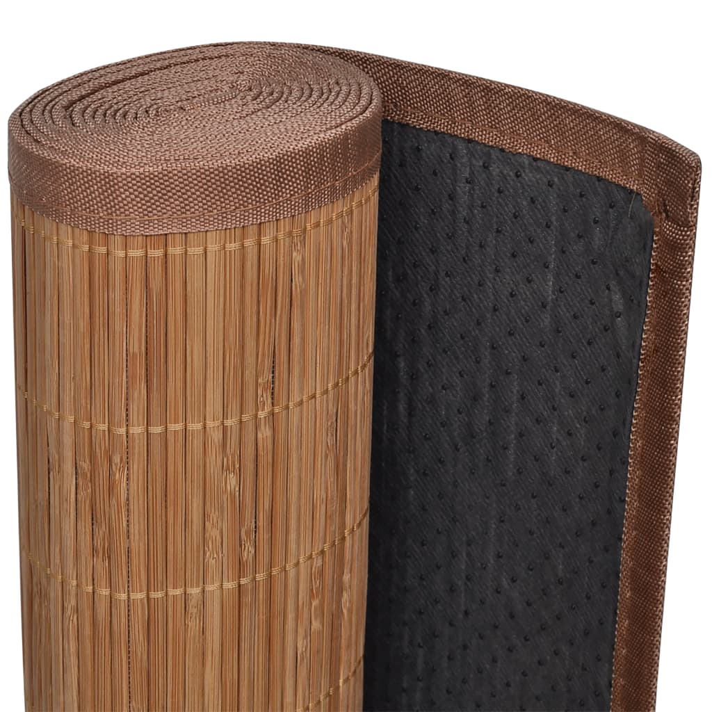 Tapijt rechthoekig 80x300 cm bamboe bruin