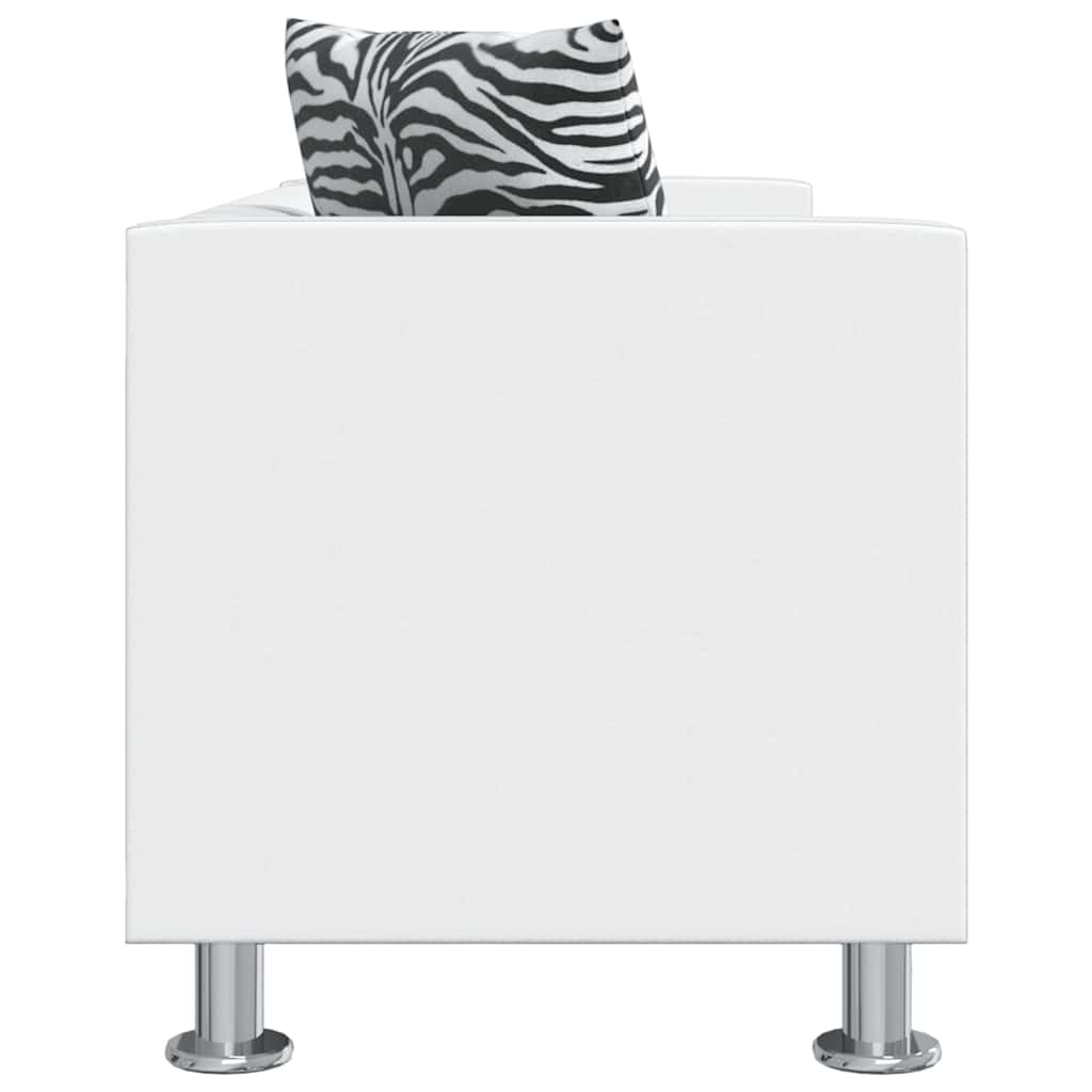 Driezitsbank kunstleer wit