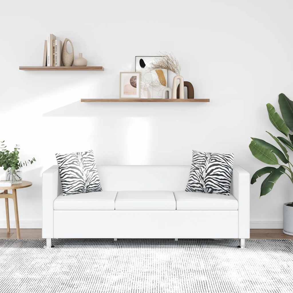 Driezitsbank kunstleer wit