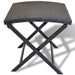 Kruk inklapbaar poly rattan zwart