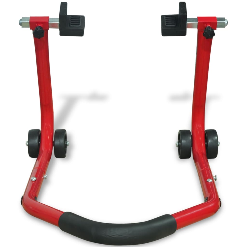 Motorfiets achterwiel paddock standaard rood