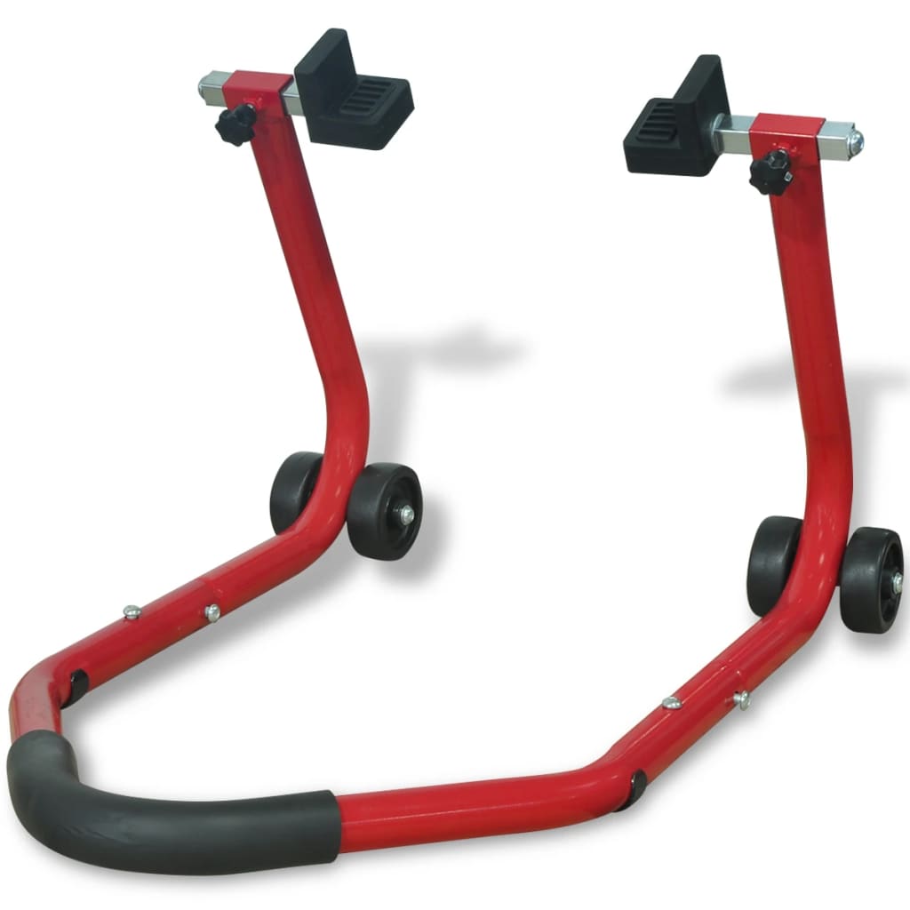 Motorfiets achterwiel paddock standaard rood