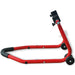 Motorfiets achterwiel paddock standaard rood
