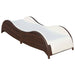 Ligbed met kussen poly rattan bruin