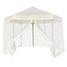 Partytent pop-up zeshoekig met 6 zijwanden 3,6x3,1 m crèmewit