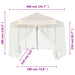 Partytent pop-up zeshoekig met 6 zijwanden 3,6x3,1 m crèmewit