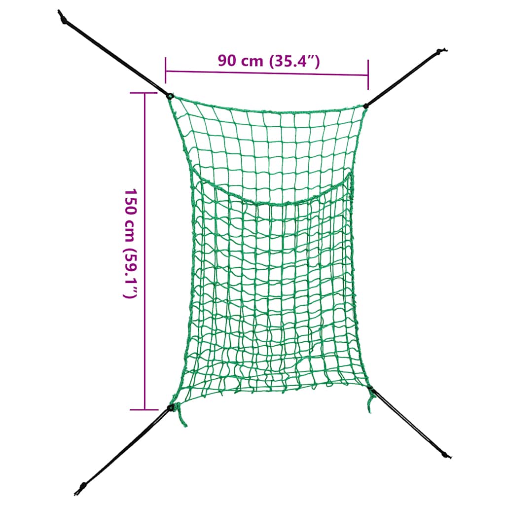 Hooinetten 2 st rechthoekig 0,9x1,5 m PP