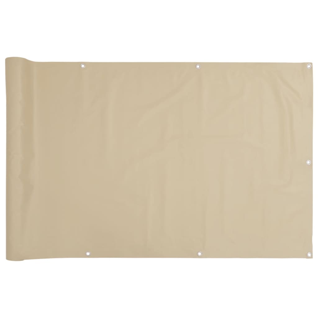 Balkonscherm Oxford textiel 90x600 cm beige