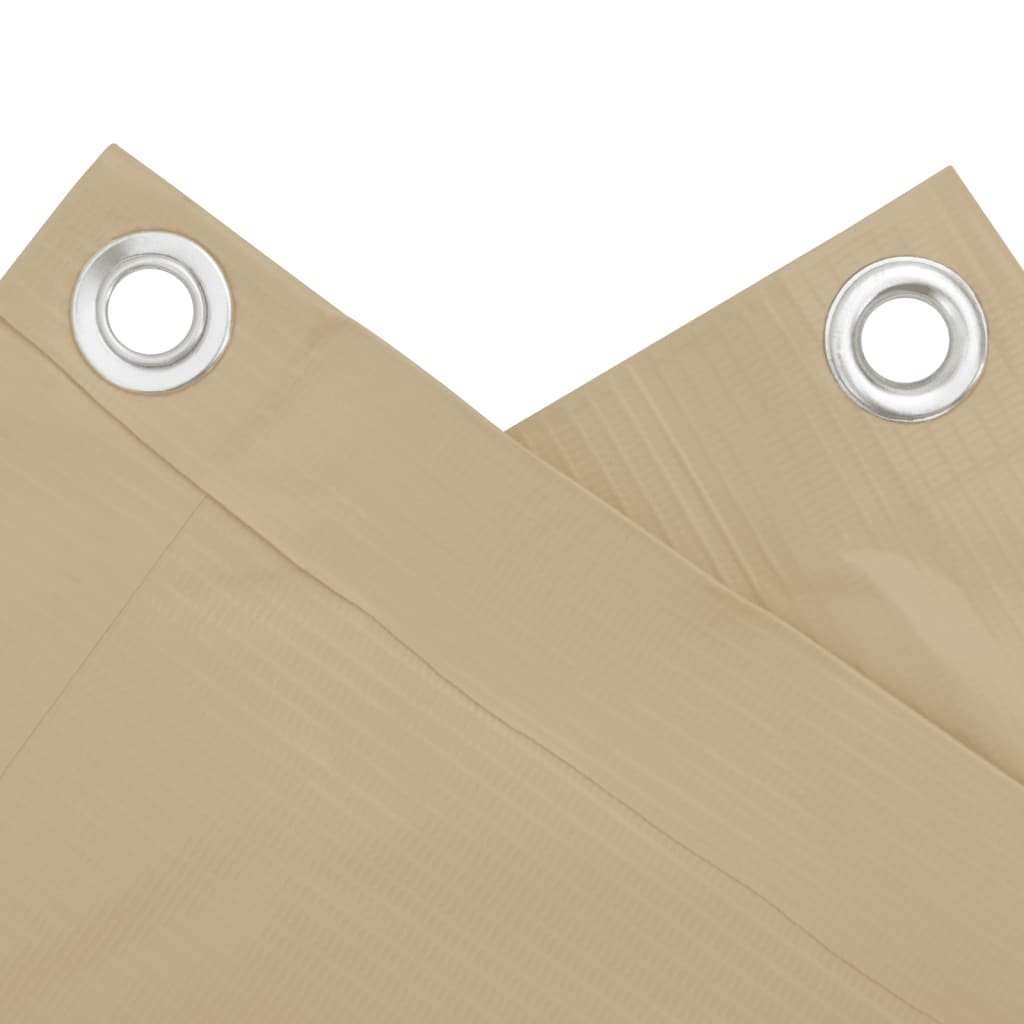 Balkonscherm Oxford textiel 90x600 cm beige