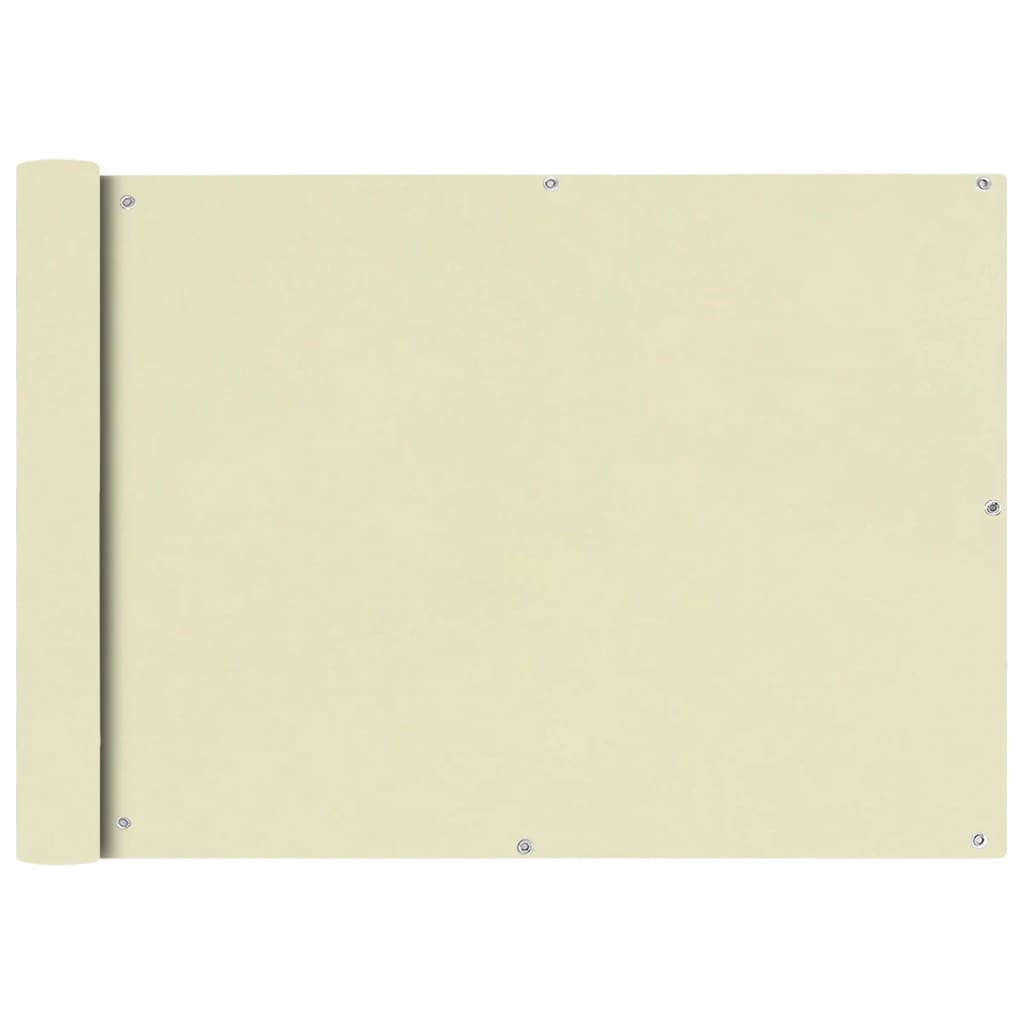 Balkonscherm Oxford textiel 75x400 cm crème