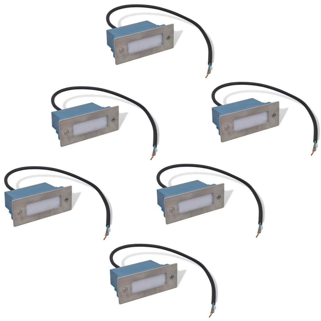 Trapinbouwspots 6 st LED 44x111x56 mm