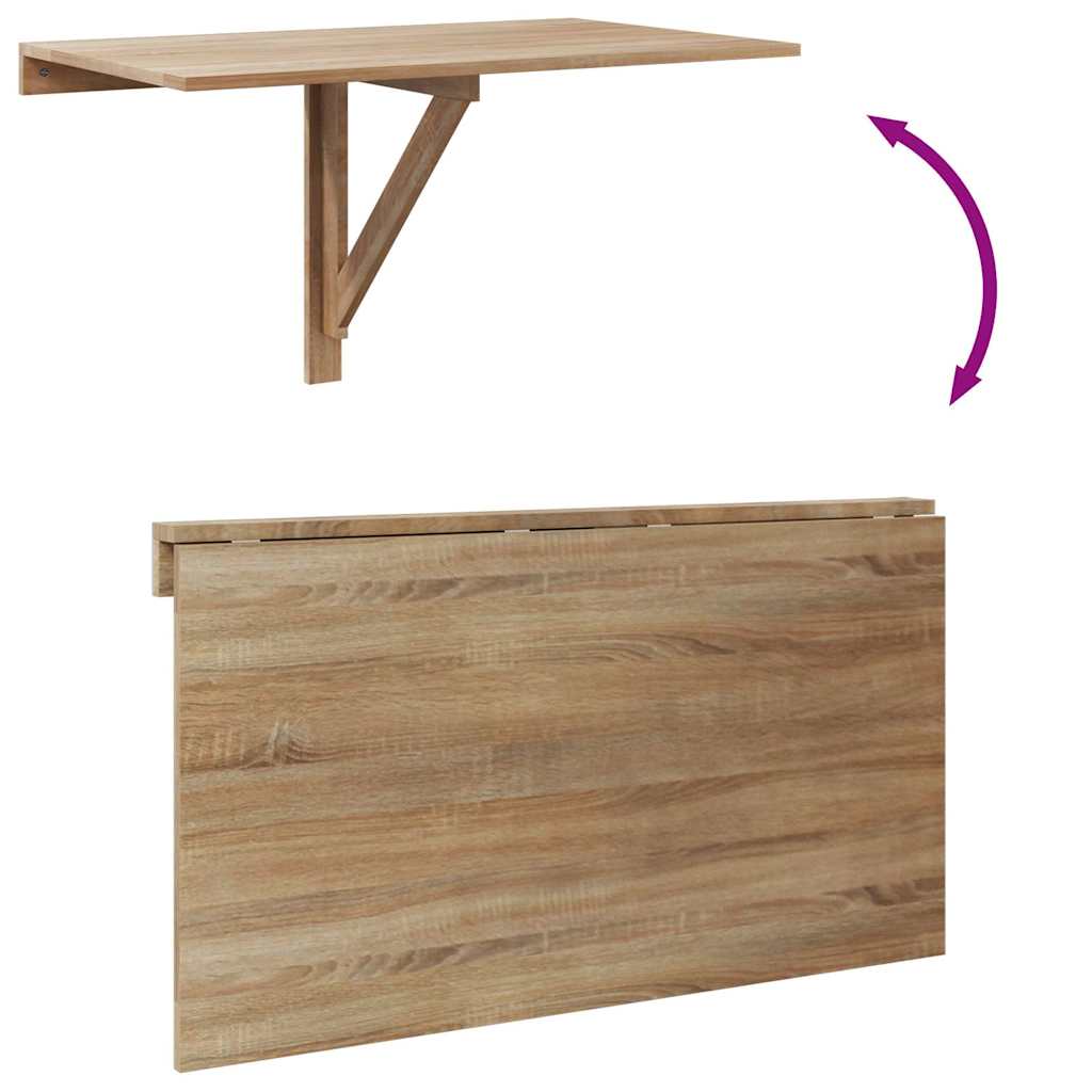 Wandtafel inklapbaar 100x60 cm eikenkleurig