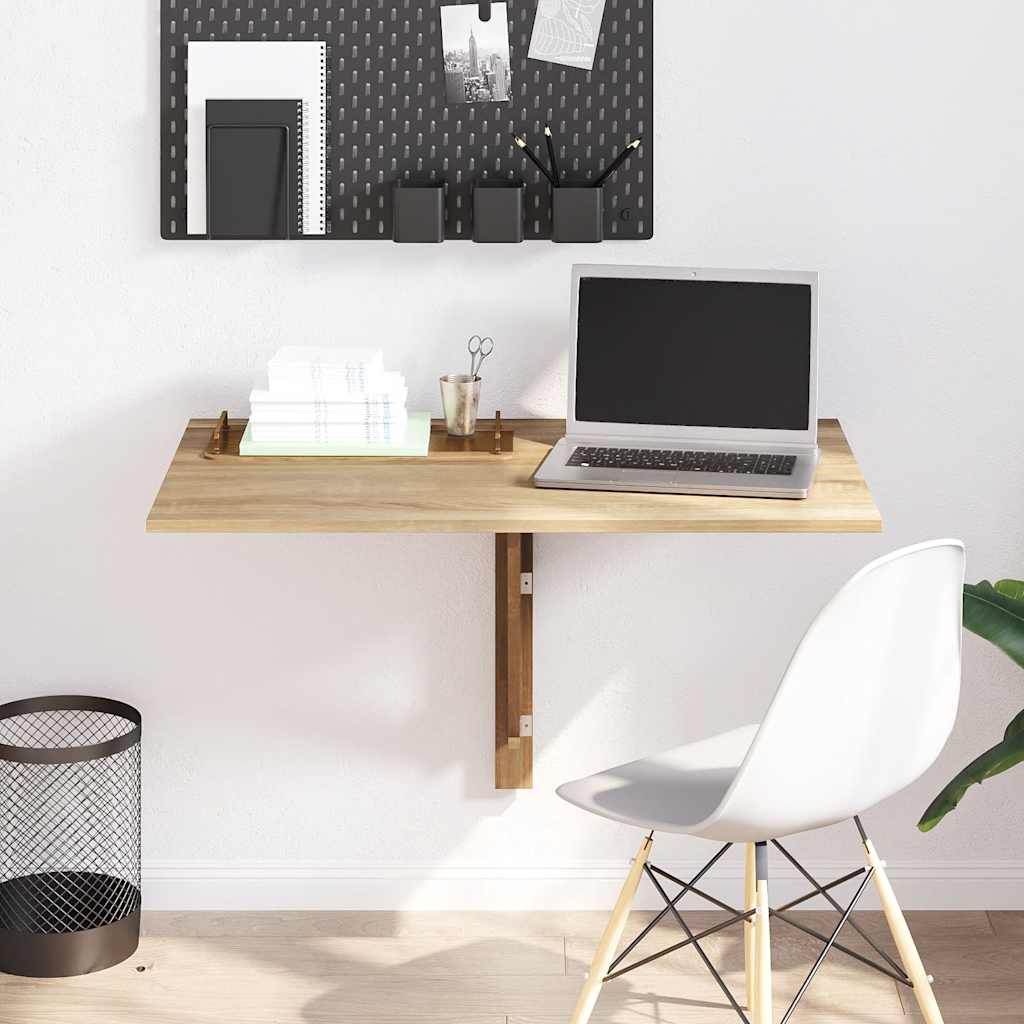 Wandtafel inklapbaar 100x60 cm eikenkleurig