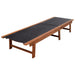 Ligbedden 2 st met tafel massief acaciahout en textileen