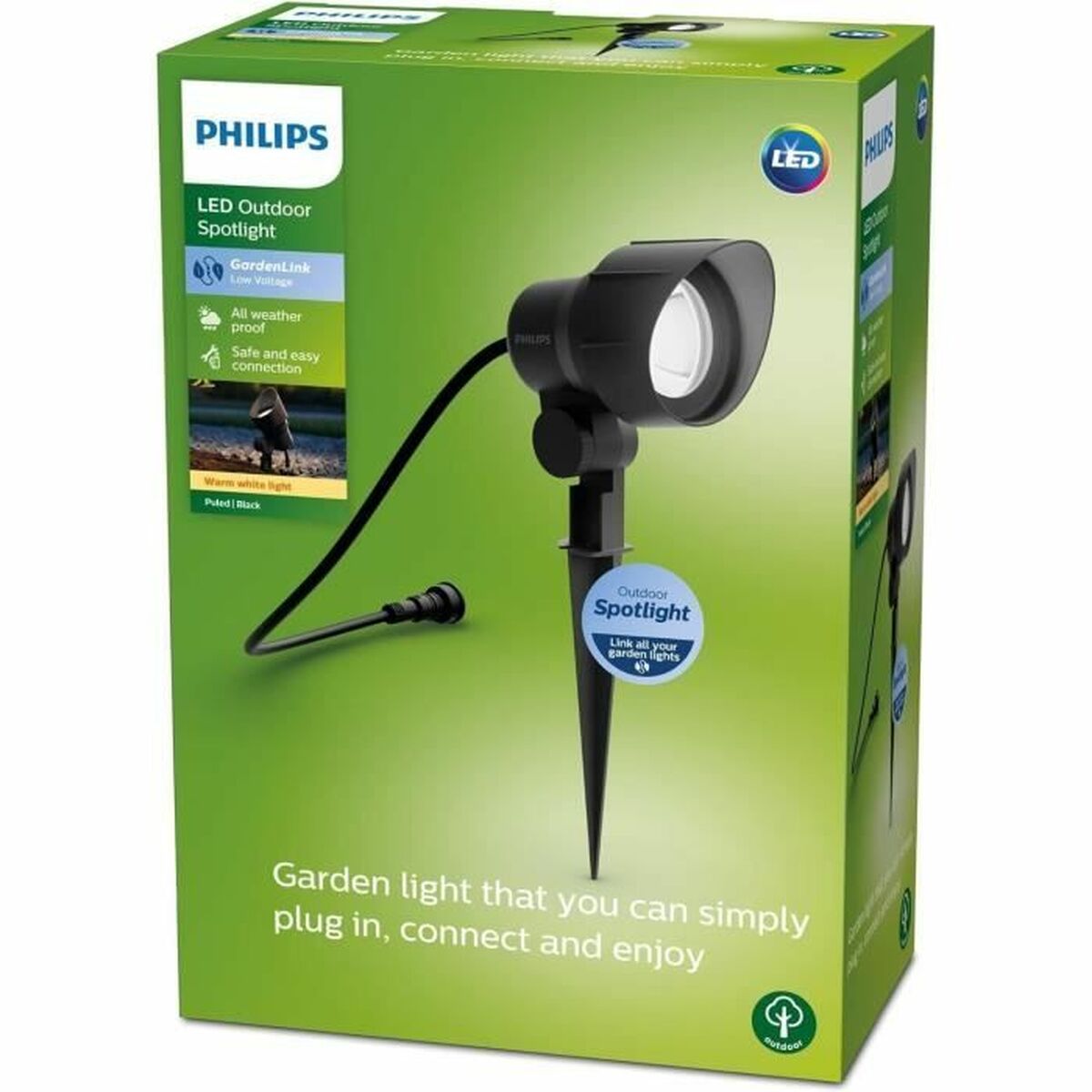 Lamp Philips Zwart 12 V Warm wit 600 lm (1 Stuks)