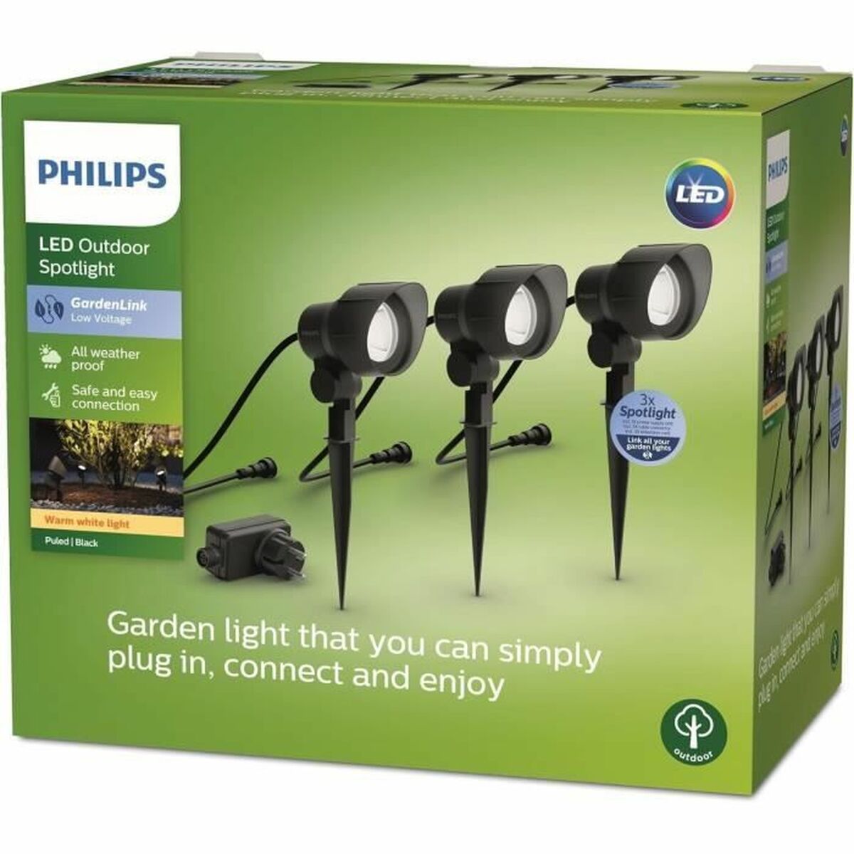 Lamp Philips Zwart 220-240 V Warm wit 600 lm