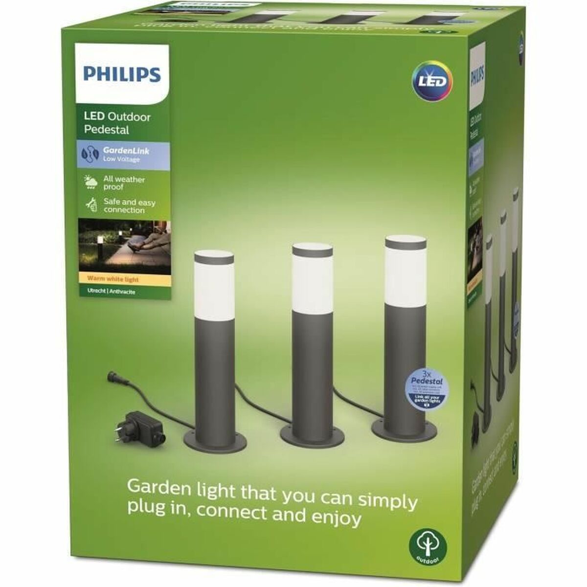 Lamp Philips Grijs 220-240 V Warm wit 600 lm