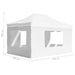Partytent inklapbaar met wanden 4,5x3 m aluminium wit