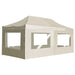 Partytent inklapbaar met wanden 6x3 m aluminium crème