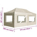 Partytent inklapbaar met wanden 6x3 m aluminium crème