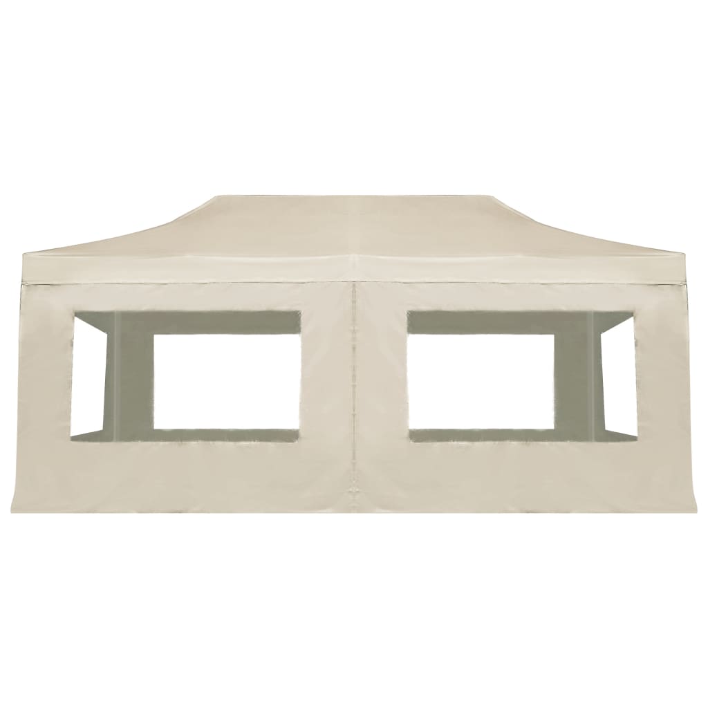 Partytent inklapbaar met wanden 6x3 m aluminium crème