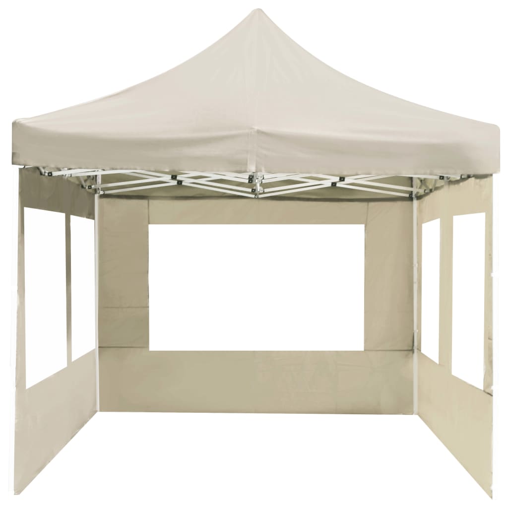 Partytent inklapbaar met wanden 6x3 m aluminium crème