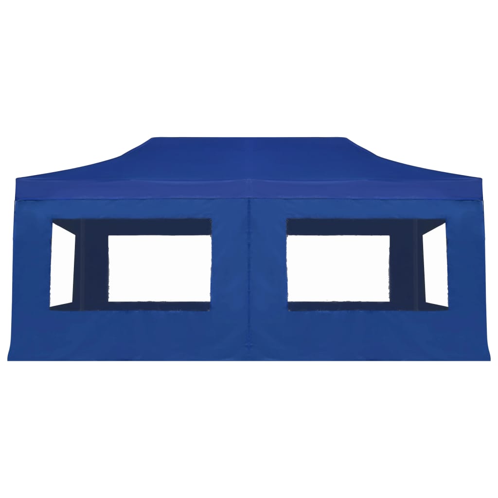 Partytent inklapbaar met wanden 6x3 m aluminium blauw