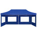 Partytent inklapbaar met wanden 6x3 m aluminium blauw