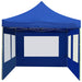 Partytent inklapbaar met wanden 6x3 m aluminium blauw
