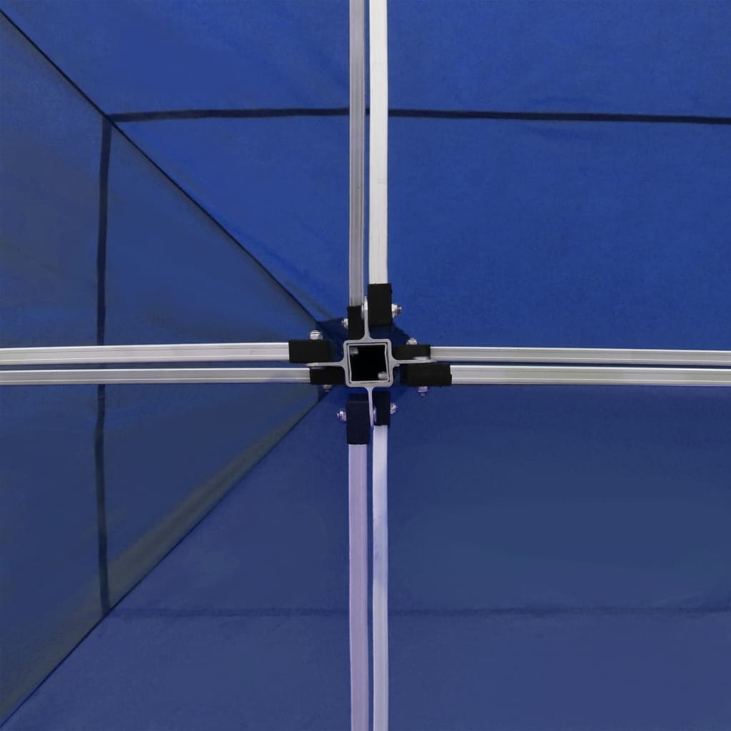 Partytent inklapbaar met wanden 6x3 m aluminium blauw