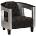 Fauteuil luchtvaartstijl echt leer zwart