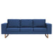 Driezitsbank stof blauw