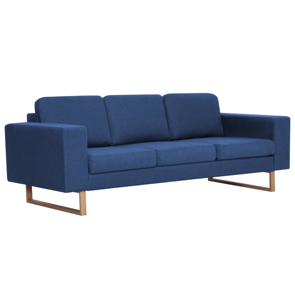 Driezitsbank stof blauw