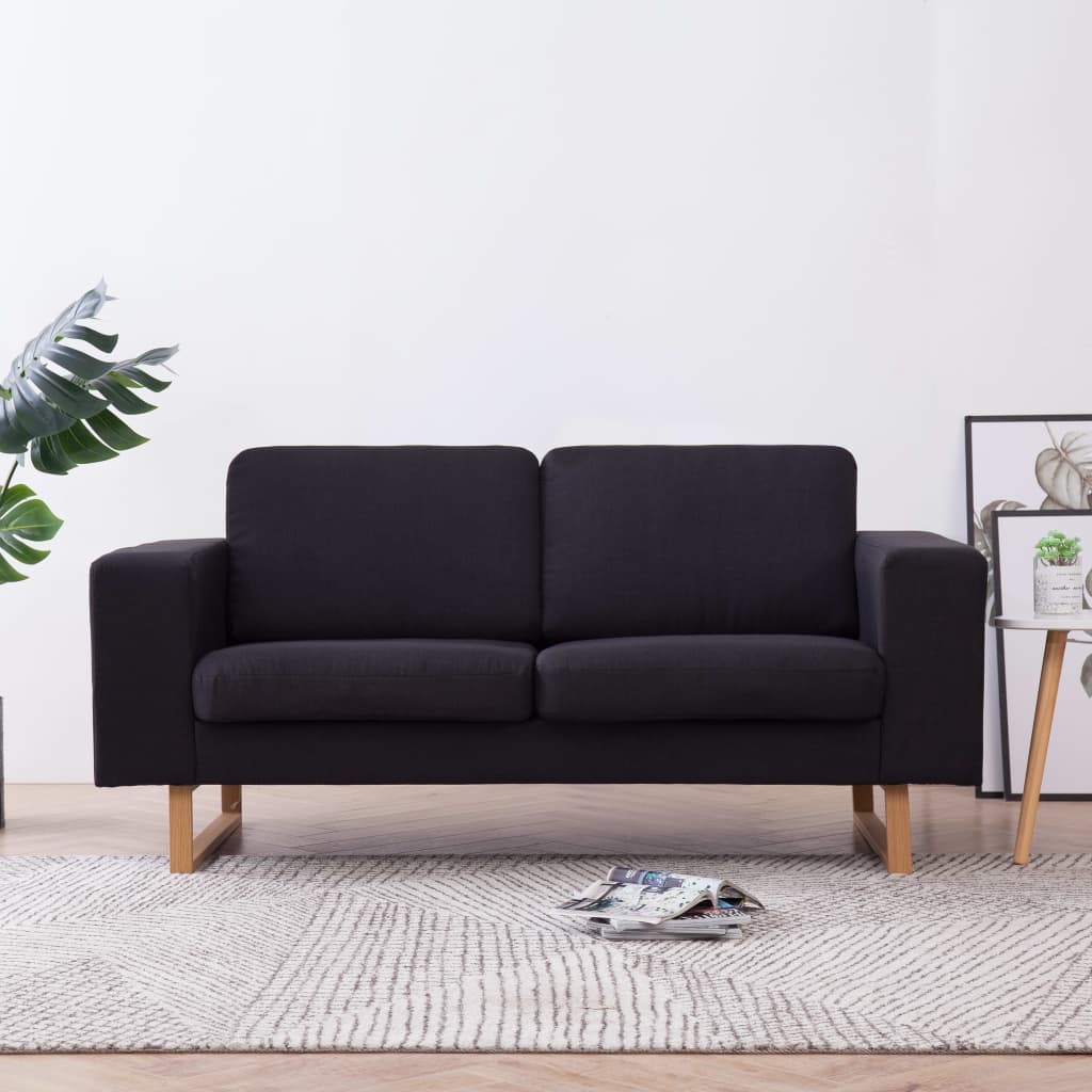 Tweezitsbank stof zwart