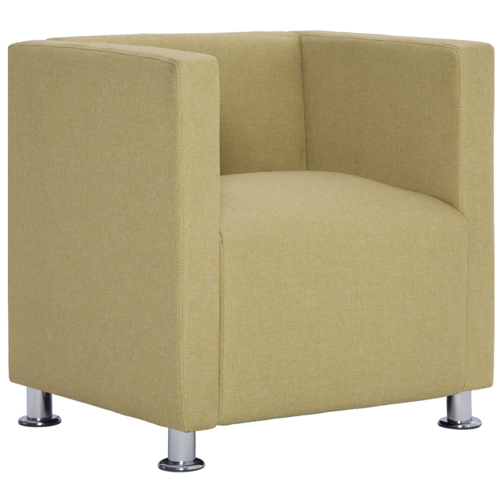 Fauteuil kubus stof groen