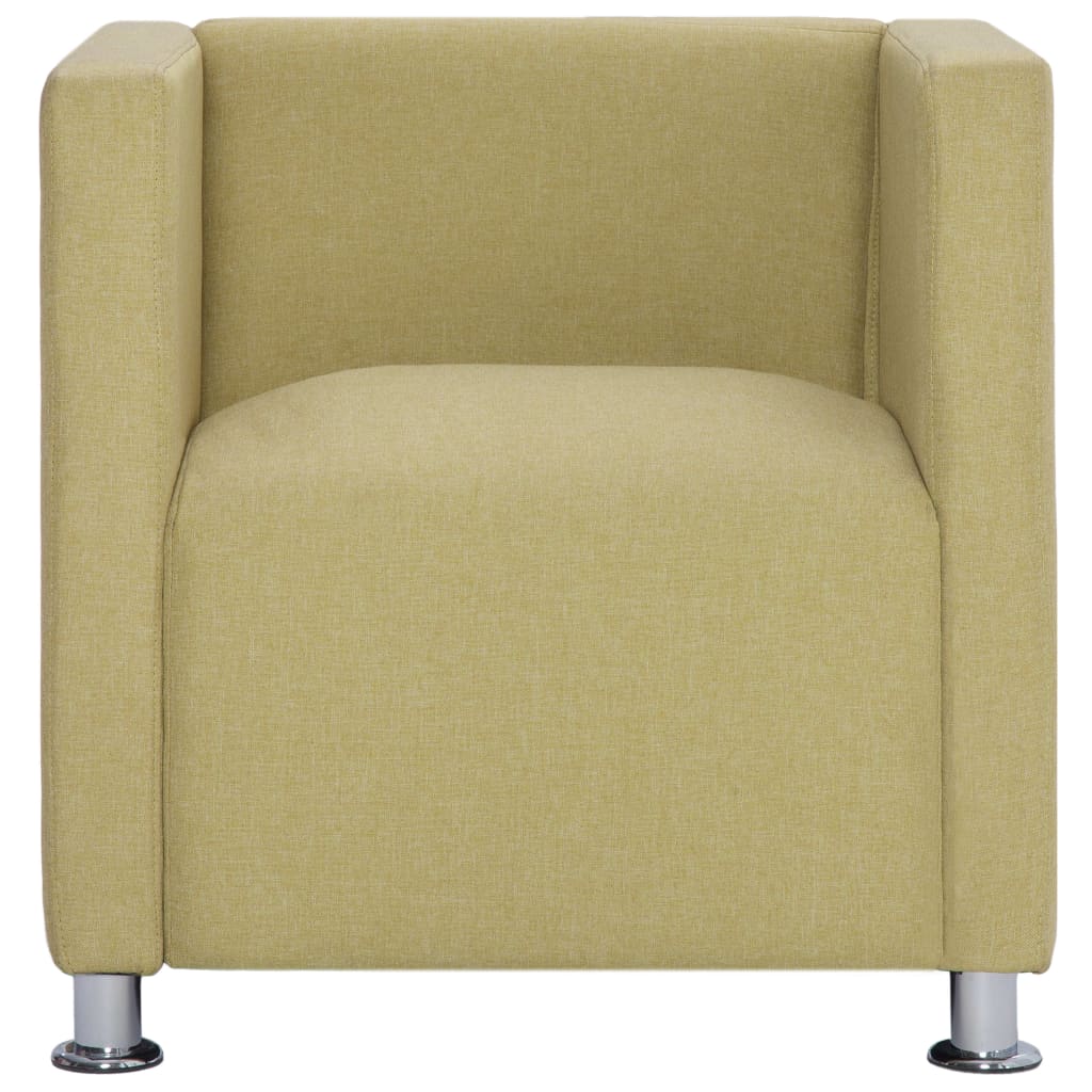 Fauteuil kubus stof groen