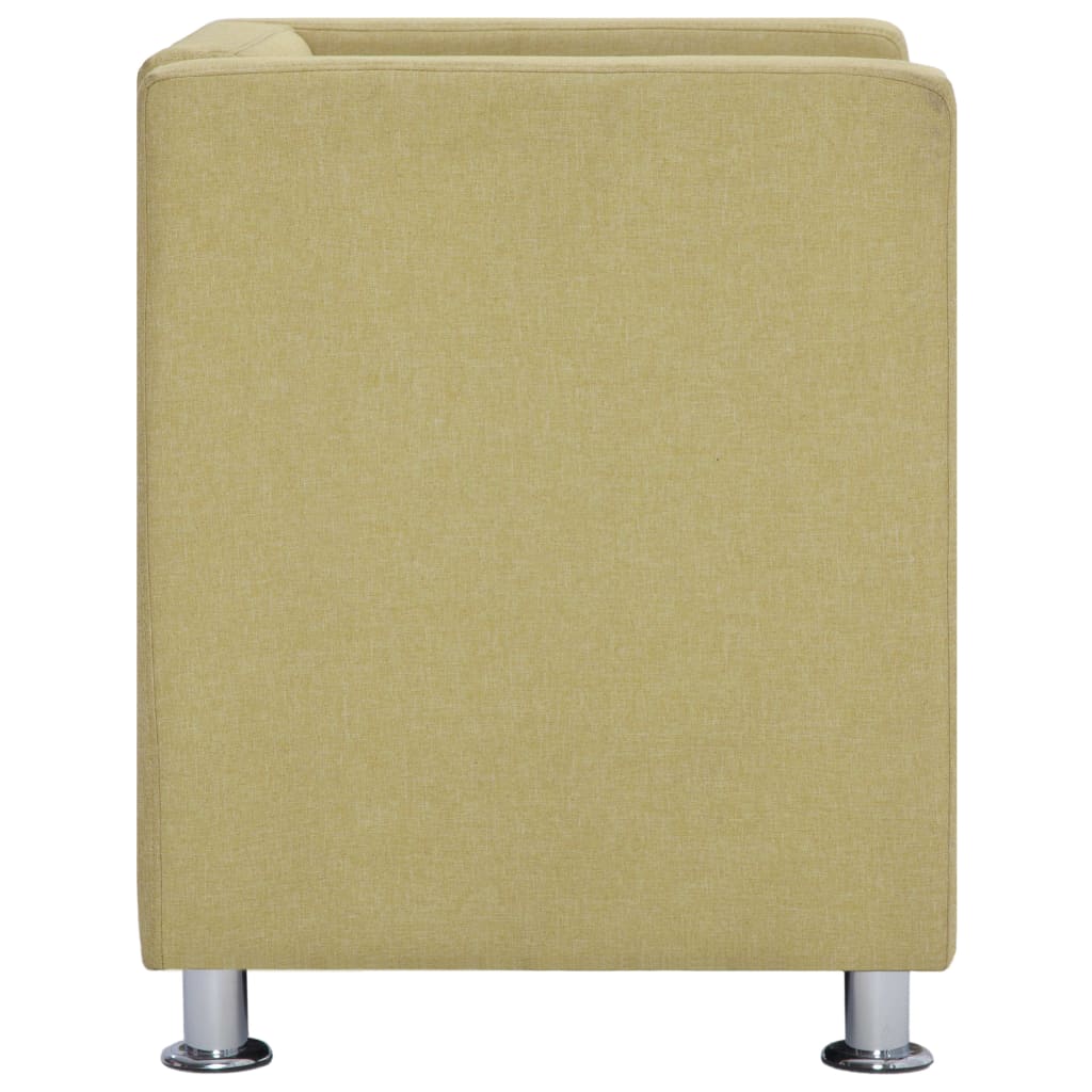 Fauteuil kubus stof groen