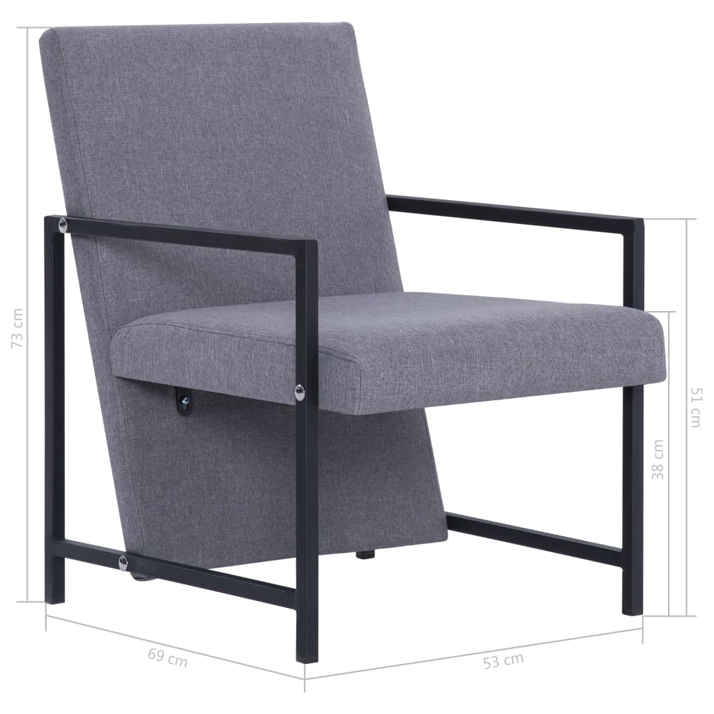 Fauteuil stof lichtgrijs