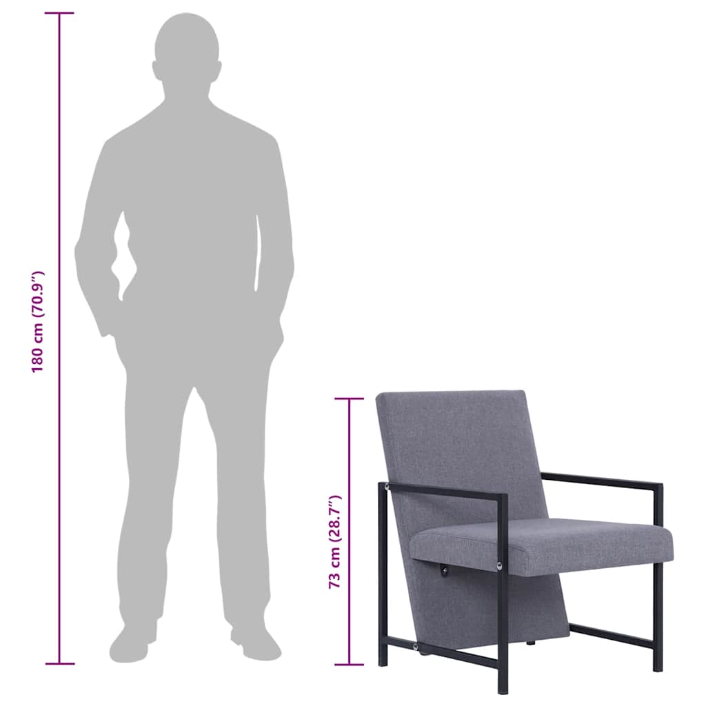 Fauteuil stof lichtgrijs