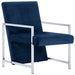 Fauteuil met chromen poten fluweel blauw