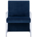 Fauteuil met chromen poten fluweel blauw
