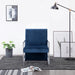 Fauteuil met chromen poten fluweel blauw