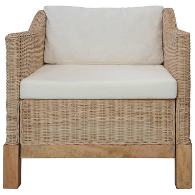 Fauteuil met kussens natuurlijk rattan