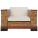 Fauteuil met kussens natuurlijk rattan bruin