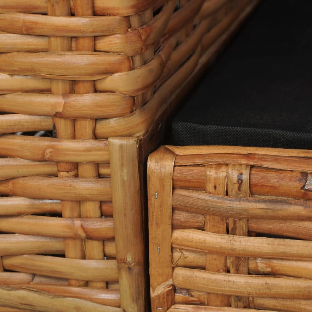 Fauteuil met kussens natuurlijk rattan bruin